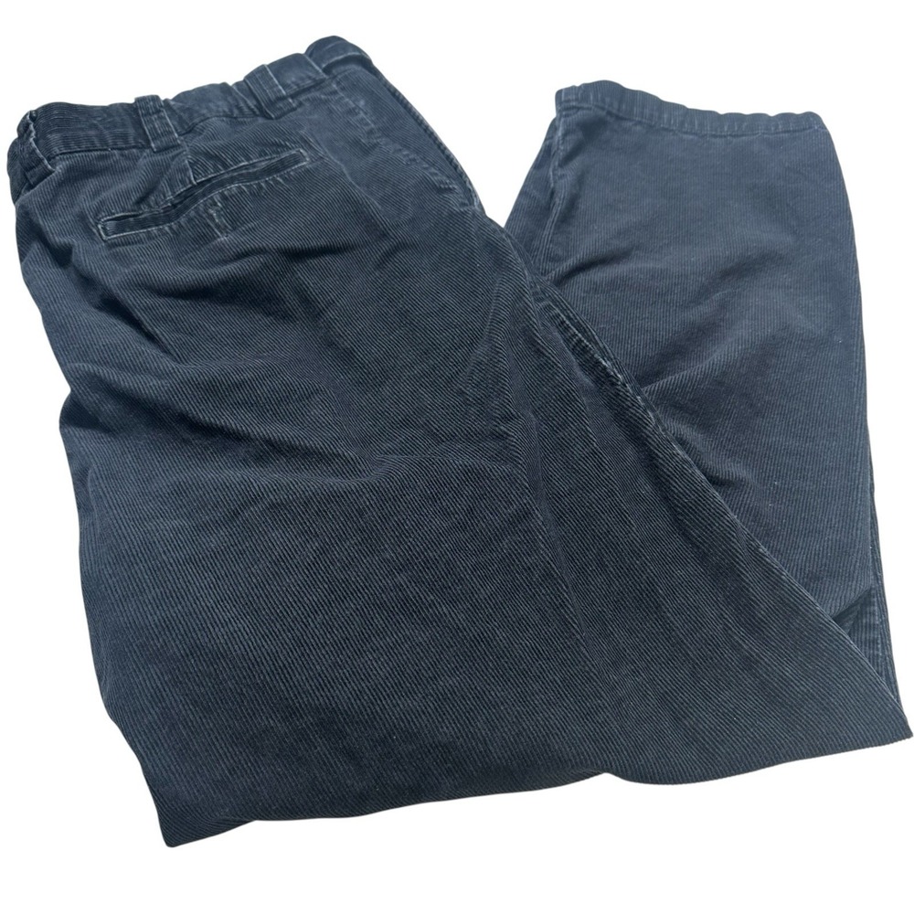 Oak hill‎ Mens Corduroy Pants Pleated Black Classic Fit Dress Casual